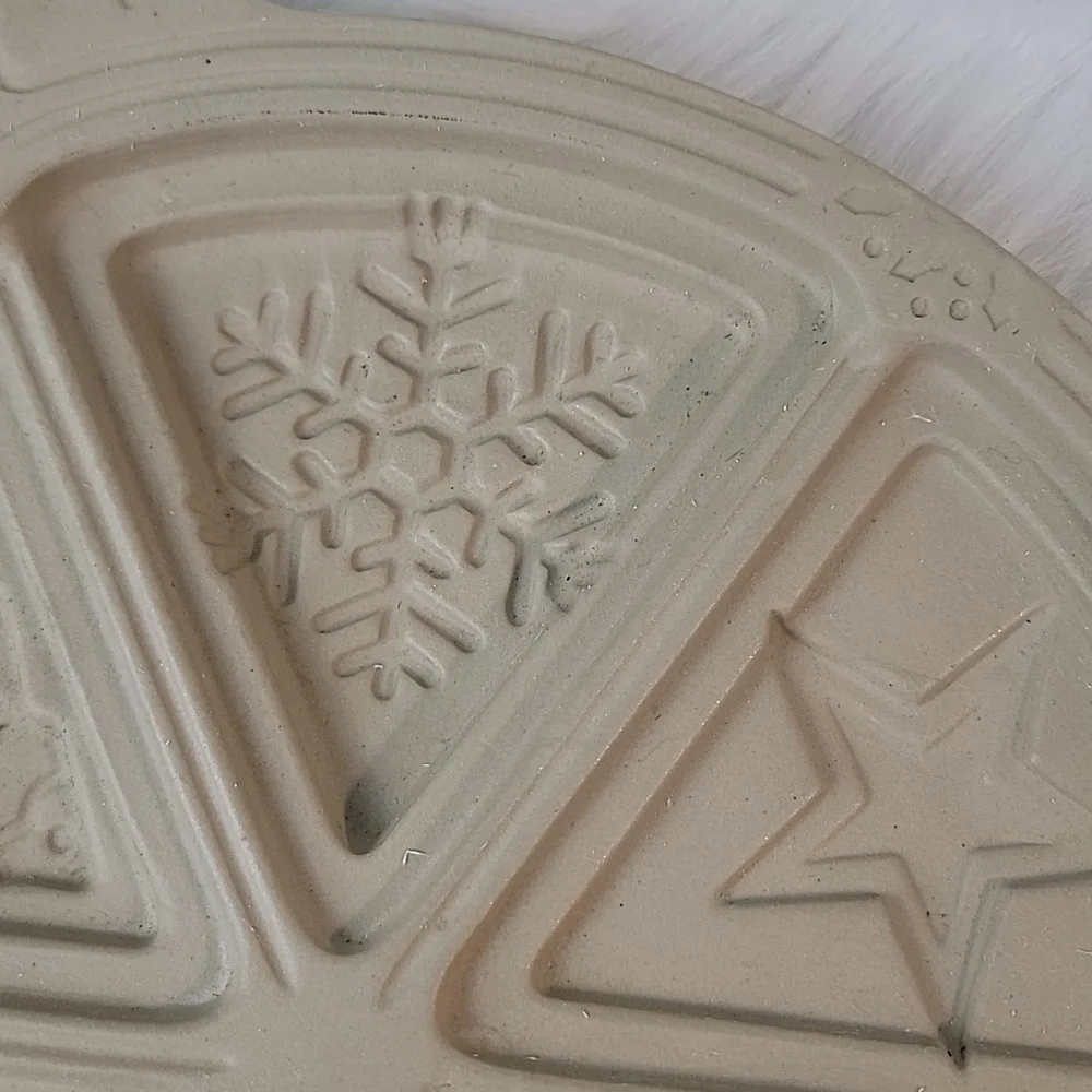 SASSAFRAS Superstone Farmhouse Holiday Christmas Shortbread Cookie Mold VTG‎